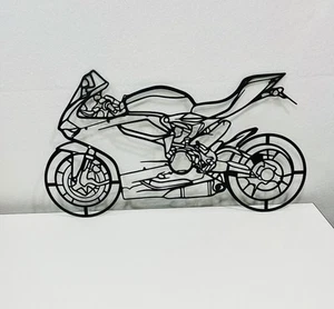 Metal Art Ducati Panigale schwarz ca. 20" x 11" Motorrad Unikat - Bild 1 von 5