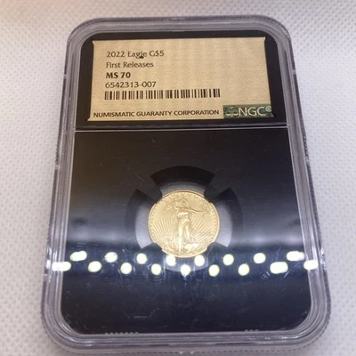 2022 $5 Gold American Eagle NGC MS-70 1/10 OZ Coin Gold Label - Image 1 of 4