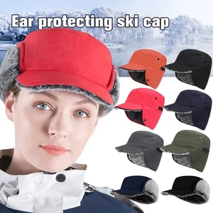 Winter Militär Fliegermütze warm russische Uschanka Mütze mit Fell Ohrenklappen Skimütze - Bild 1 von 38