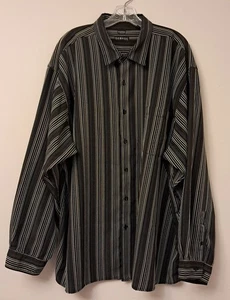 George Mens 3X Multi Color Stripe Sueded Shirt Long Sleeve Button  Front Up Down - Picture 1 of 11