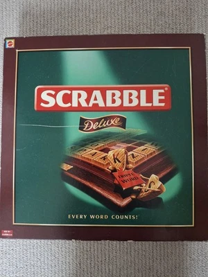 Vintage Scrabble Deluxe (Mattel 2000) With Turntable & Wooden Tiles - Complete  - Image 1 of 4