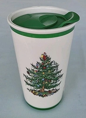 Spode Porcelain, Christmas Tree Pattern, 8 Ounce Travel Cup with Lid. - Image 1 of 4