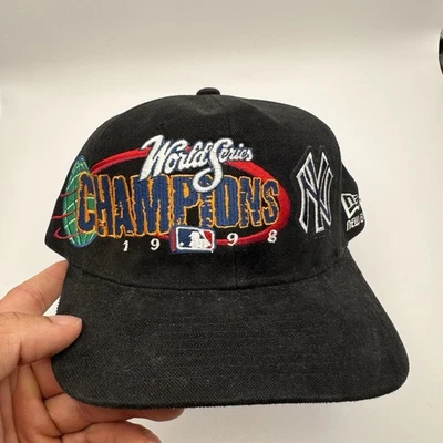 Vintage 1998 New York Yankees World Series Champions Snapback Hat New Era Black - Image 1 of 4