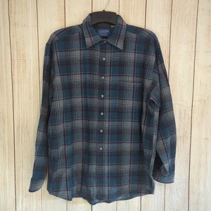 Vtg 60's Pendleton Shirt Virgin Wool  Flannel Plaid Field Tartan  XL Long - Picture 1 of 7