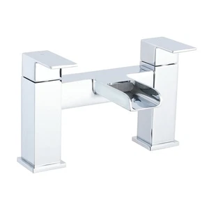 Badezimmer Wasserfall Wannenfüll Mischbatterie Eckig Doppelhebel Modern Chrom - Bild 1 von 8