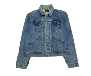 70s Vintage Maverick Blue Bell Denim Jean Button Trucker Jacket Size 44 Rare - Picture 1 of 5