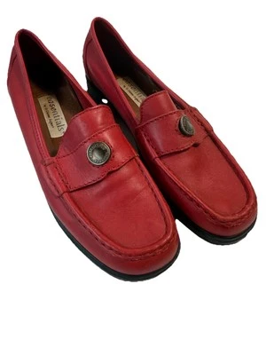 Zapatos para mujer ETIENNE AIGNER mocasines planos de cuero talla 8N mocasines rojos Foto 1 de 4