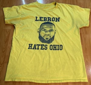 Vintage “LeBron Hates Ohio” T-Shirt – Yellow NBA Parody Meme Tee No Tag Large - Picture 1 of 8