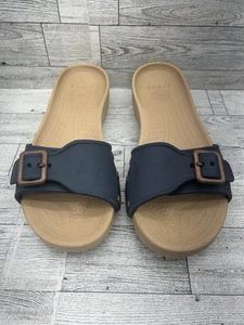 Crocs Sandals Women's Size 7 with Buckle Strap Tand with Blue Strap - Picture 1 of 11
