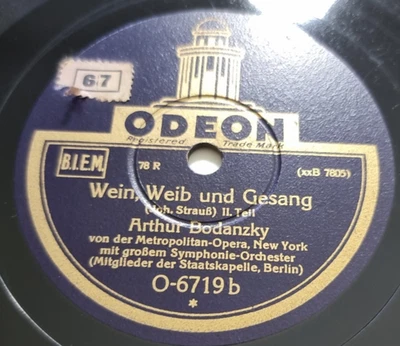 Staatskapelle Berlin - Wein, Weib, Gesang Teil 1 + 2 Odeon O-6719 12" Schellack - Bild 1 von 4