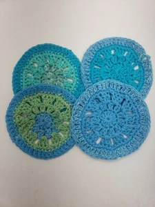 Juego de 4 posavasos de ganchillo hechos a mano - Imagen 1 de 6