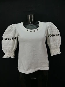 Gr.38 Dirndlbluse mit Spitze Bluse für Dirndl Landhaus Trachtenbluse B8081 - Bild 1 von 4