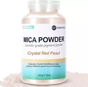 Mica Powder,7.05OZ(200g),Crystal Red Pearl Mica Powder Pigment for Epoxy - Picture 1 of 7
