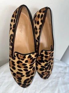 J.CREW Leopard Calf Hair Color Rich Mahogany Loafer Size 8 Women’s Shoes - Picture 1 of 6