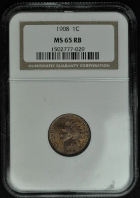 1908 Indian Head Cent - NGC MS65 RB - Image 1 of 4