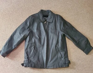 Vintage Leather Jacket Mens Black Lining Large - Picture 1 of 8