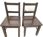 Pair 2 Kids Wood Chairs for Play Study Desk Playroom Furniture Coffee Wood Child