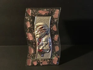 Religiöser Ständer Maria mit Jesuskind schön rosa + klar 4-3/4" x 2-5/8" - Bild 1 von 11