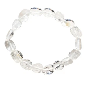 CHARGED Amplifier Clear Quartz Crystal Stretchy Bracelet + Baby Selenite Heart - Picture 1 of 12