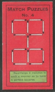 SNIDERS & ABRAHAMS (AUSTRALIA)-MATCH PUZZLES 1908-#04- QUALITY CARD!! - Picture 1 of 2