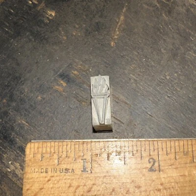 Printing Block “ Lit Torch “ Lead Block, Nice Details! - Image 1 of 4