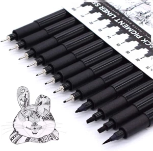 Art Pens,Fineliner Ink Pens,Set of 12 Technical Drawing Pen,Pigment Pen,Fine Poi - Picture 1 of 12