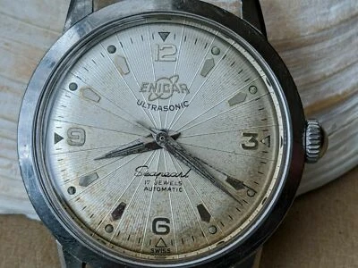 De colección 1957 Enicar Ultrasonic Seapearl con Corona Firmada, Brevet Divers Todo Estuche SS Foto 1 de 4