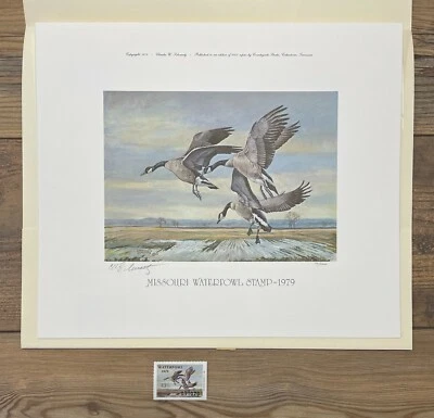 1979 MISSOURI - State Duck Stamp Print **CHARLES SCHWARTZ** with STAMP! - Image 1 of 4