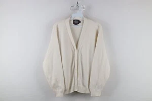 Vtg 90s Woolrich Womens Small Distressed Blank Cotton Knit Cardigan Sweater USA - Picture 1 of 8