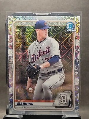 2020 Bowman Chrome Prospects Mojo Refractor BCP-229 Matt Manning Tigers Prospect - Image 1 of 4