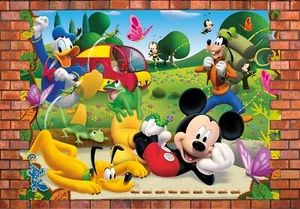 Disney Mickey Mouse Club House Characters 3D Effect View Wall Sticker Poster - Picture 1 of 1