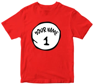 Personalised Custom Your Name t shirt Thing One 1 Thing Two 2 Funny book day top - Picture 1 of 14