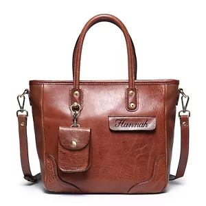 Personalized Leather Purses and Handbags for Women Crossbody Shoulder Tote Bag - Picture 1 of 14