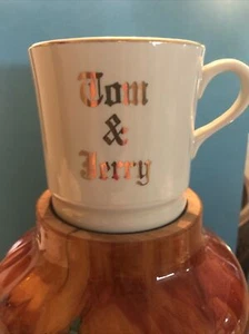 Vintage Gold Trimmed Tom & Jerry Cup Tea Coffee Holiday 3” Mug Replacement  - Picture 1 of 5