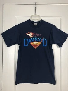 Vintage Diamond Karate Championship T Shirt 1997 Graphic Flames Small Blue 90s - Picture 1 of 7