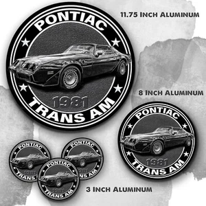 1981 Pontiac Firebird Trans Am Design Reproduction Aluminum Circle Sign - Bild 1 von 4