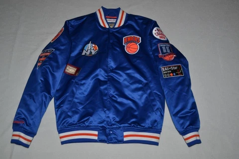 Mitchell & Ness Mens NBA New York Knicks Champ City Satin Jacket ALL SIZES NEW Cover