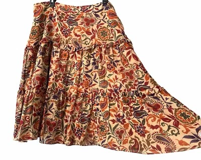 Lauren Ralph Lauren Skirt Women 16W Paisley Ruffle Layers Lined Cottage Core EUC - Image 1 of 4