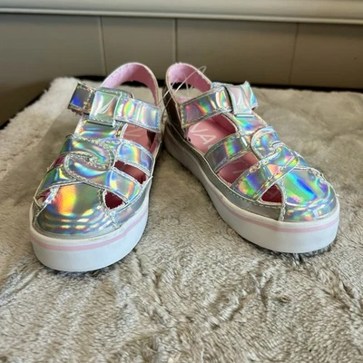 Nautica Sz 9 Toddler Silver Iridescent Sandals NWOT - Image 1 of 4