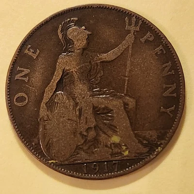Moeda de 1 centavo George VI Reino Unido Grã-Bretanha 1 1917 - Imagem 1 de 2