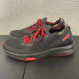 KURU Flux Knit Athletic Running Shoes Mens US 10.5 Black Red Fabric Arch Support - Picture 1 of 6