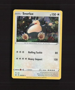 Snorlax 140/202 Sword & Shield Cosmos Holo Rare SWIRL Pokemon Card LP+ - Picture 1 of 10