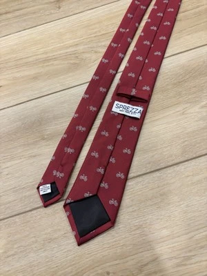 Corbata para el cuello Sprezza NY New York con motivo rojo para hombre hecha en China estampado de bicicleta Foto 1 de 4