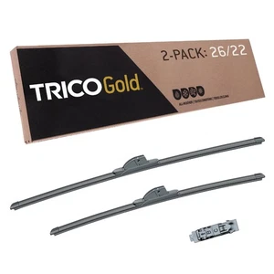 TRICO Gold 26" + 22" Premium Automotive Replacement Windshield Wiper Blades (Set - Picture 1 of 8