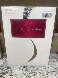 Vintage HANES Silk Reflections Estilo 720 Muslos Talla EF Apenas Negro - Imagen 1 de 6
