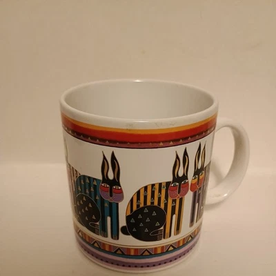 Taza de cerámica Laurel Burch Bunnies 12 fl oz capacidad c1990 Japón Foto 1 de 4