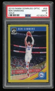 2018-19 Panini Donruss Optic #59 Ben Simmons Gold Prizm /10 PSA 9 Mint! - Picture 1 of 2
