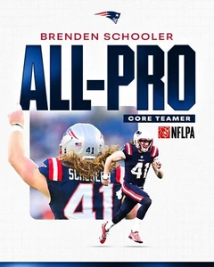 Foto 8x10 NFL Brenden Schooler 2024 All-Pro Collage New England Patriots - Imagen 1 de 1