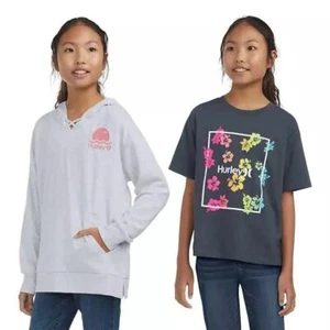 Hurley Girls 2 Piece Hoodie and Tee Set (L(14/16), Gray/Black, Large) - Picture 1 of 6