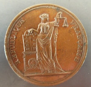 FRANCE- 1792/1804 - TRIAL COURT OF FIRST INSTANCE - BRONZE- VERY RARE - Picture 1 of 2